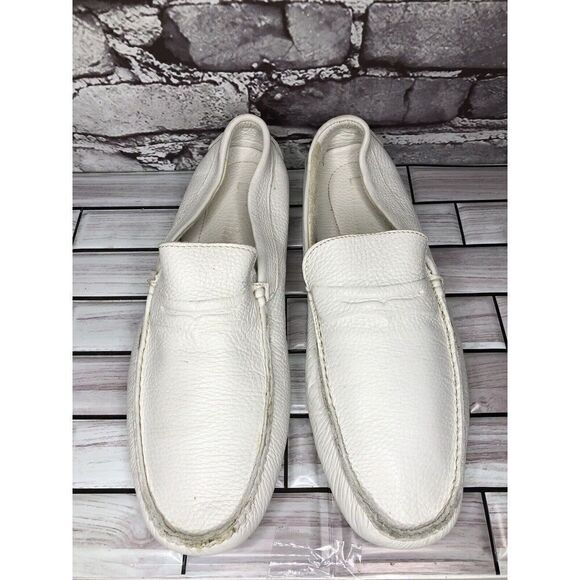 Baldinini White Leather Casual Penny Loafers Driving Shoes Men’s Sz 42EU/9M US main image 10
